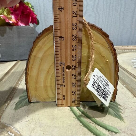 Vintage Kurt Adler Nativity Scene Ornament Faux Wood Bark 3D Tag Attached - Picture 9 of 13